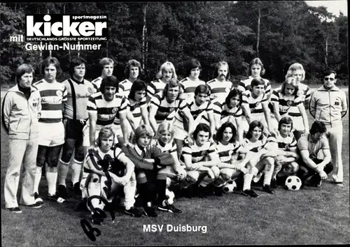 Ak Autogramm, MSV Duisburg, Fußballmannschaft