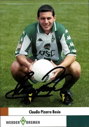 Ak Autogramm, Fußballer Claudio Pizarro Bosio, Portrait, Werder Bremen