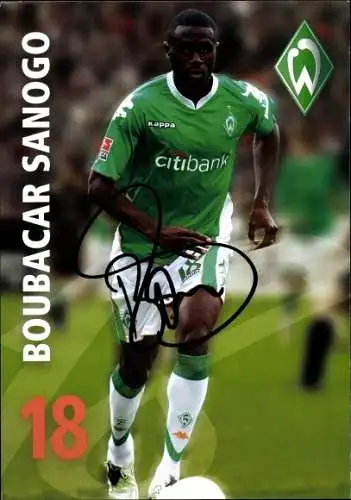 Ak Fußballer Boubacar Sanogo, Portrait, Autogramm, Werder Bremen