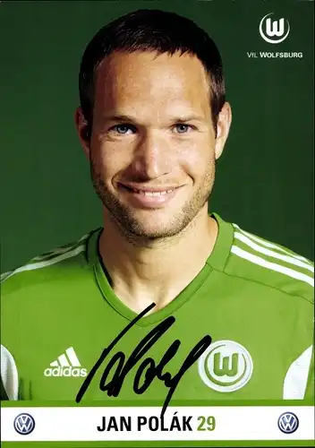 Ak Fußballer Jan Polak, Portrait, Autogramm, VfL Wolfsburg