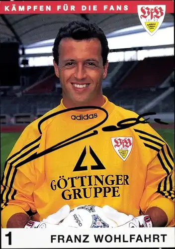 Ak Fußballer Franz Wohlfahrt, Portrait, Autogramm, VfB Stuttgart