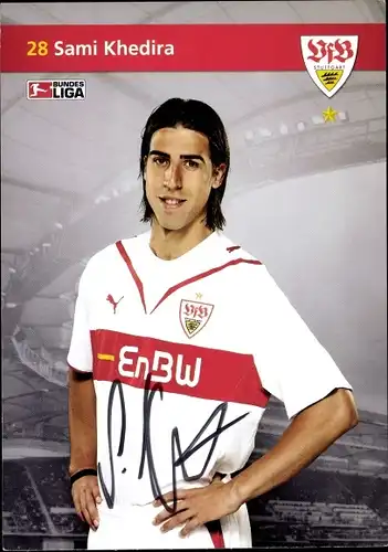 Ak Fußballer Sami Khedira, Portrait, Autogramm, VfB Stuttgart