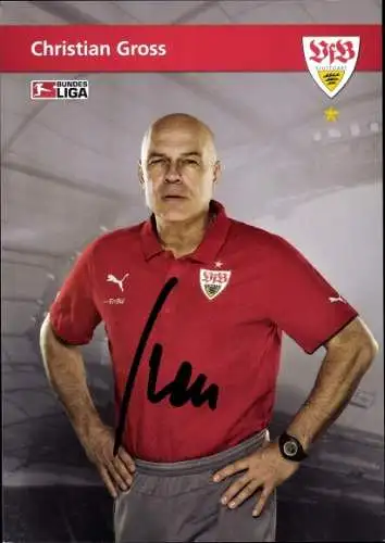 Ak Cheftrainer Christian Gross, Portrait, Autogramm, VfB Stuttgart