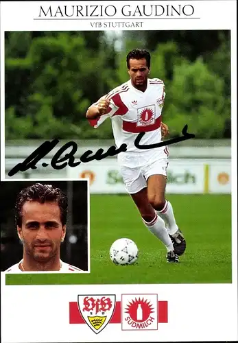 Ak Fußballer Maurizio Gaudino, Portrait, Autogramm, VfB Stuttgart