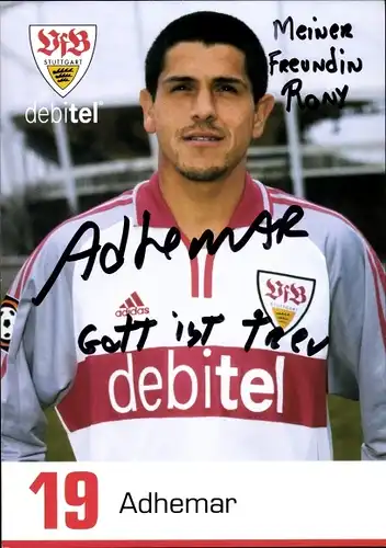 Ak Fußballer Adhemar, Portrait, Autogramm, VfB Stuttgart