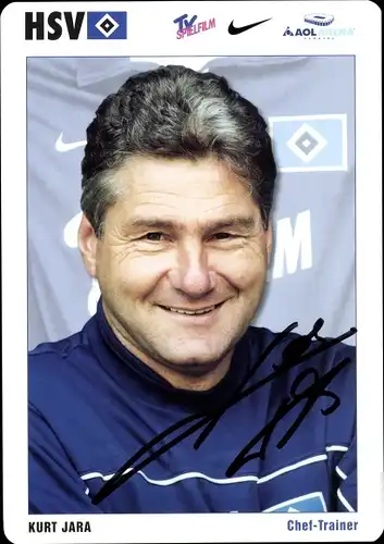 Ak Chef Trainer Kurt Jara, Portrait, Autogramm, HSV