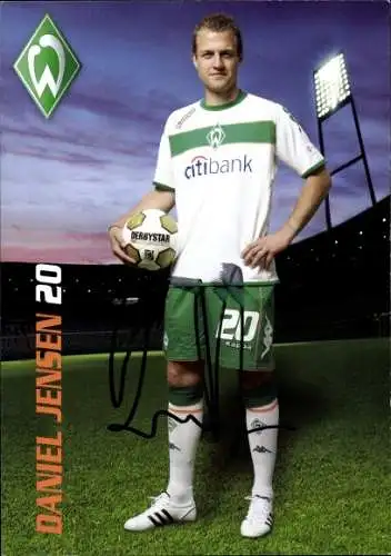 Ak Fußballer Daniel Jensen, Portrait, Autogramm, Werder Bremen