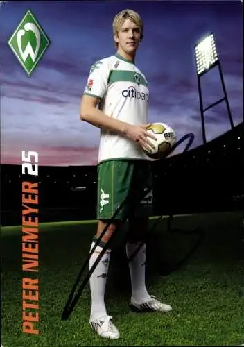 Ak Fußballer Peter Niemeyer, Portrait, Autogramm, Werder Bremen