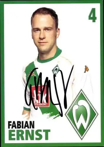Ak Fußballer Fabian Ernst, Portrait, Autogramm, Werder Bremen