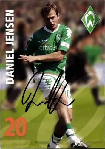 Ak Fußballer Daniel Jensen, Portrait, Autogramm, Werder Bremen