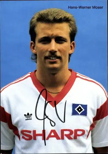 Ak Fußballer Hans Werner Moser, Portrait, Autogramm