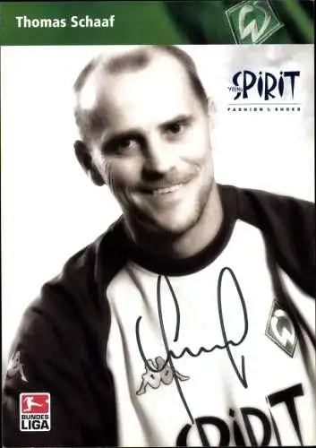 Ak Fußballer Thomas Schaaf, Portrait, Autogramm, Werder Bremen