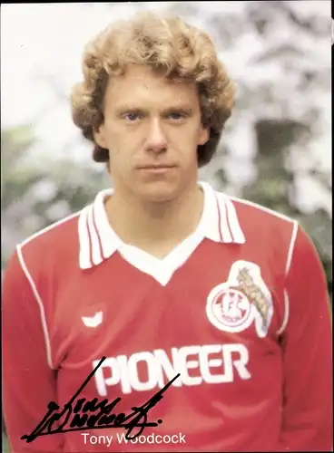 Ak Fußballer Tony Woodcock, Portrait, Autogramm, 1. FC Köln
