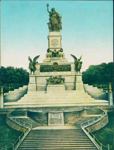 Chromo Foto Rüdesheim am Rhein, Niederwald Nationaldenkmal