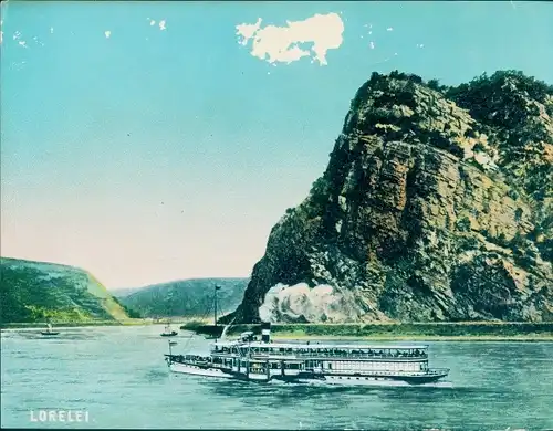 Chromo Foto Sankt Goarshausen am Rhein, Loreley, Rheindampfer