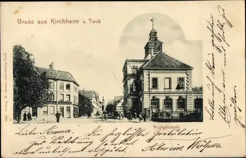 Ak Kirchheim unter Teck Württemberg, Postgebäude