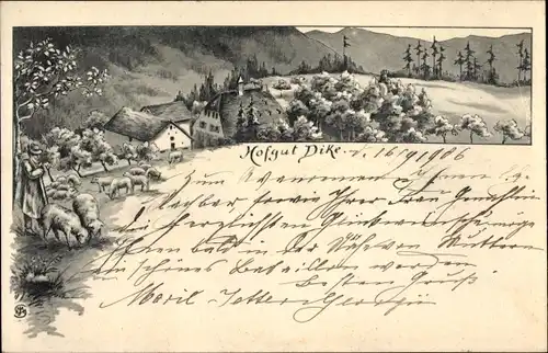 Künstler Litho Stammheim Calw im Schwarzwald, Hofgut Dike, Dicke