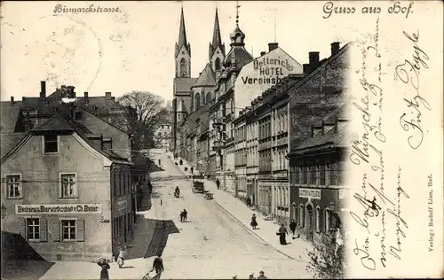 Ak Hof an der Saale Oberfranken Bayern, Bismarckstraße