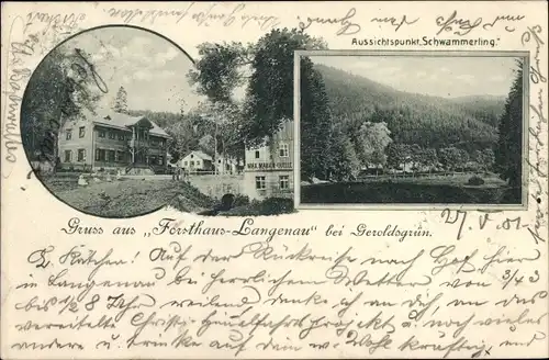 Ak Geroldsgrün in Bayern, Forsthaus Langenau, Aussichtspunkt Schwammerling