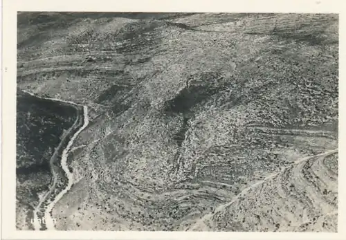 Sammelbild Zeppelin Weltfahrten Nr. 231 Ägypten-Fahrt 1931, Gebirgsformationen südwestlich Jerusalem