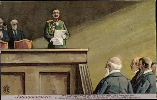 Ak Reklame, Thomasmehl, die Hohenzollern als Förderer der Landwirtschaft, Kaiser Wilhelm II.