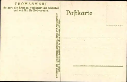 Ak Reklame, Thomasmehl, die Hohenzollern als Förderer der Landwirtschaft, Kaiser Wilhelm II.