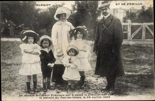 Ak Aviateur Bleriot et sa Famille, Flugpionier