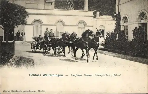 Ak Luxemburg, Schloss Walferdingen, Ausfahrt SK Hoheit