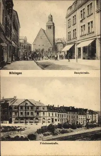 Ak Nilvingen Lothringen Moselle, Hauptstraße, Friedensstraße