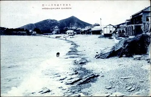 Ak Dalian Dairen China, Hoshigaura, Küstenpartie, Strand