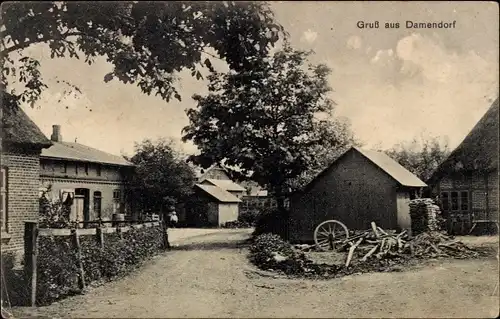 Ak Damendorf Schleswig Holstein, Ortspartie