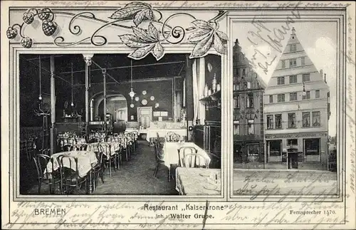 Ak Hansestadt Bremen, Restaurant Kaiserkrone