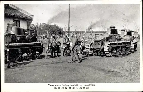 Ak Tank corps before leaving for Kiangwan, Japanisch-Chinesischer Krieg