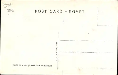 Ak Theben Ägypten, General view of Ramaseum