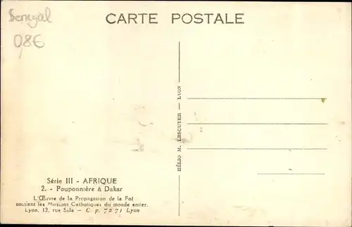 Ak Dakar Senegal, Pouponniere, Afrique Occidentale Française, Mission