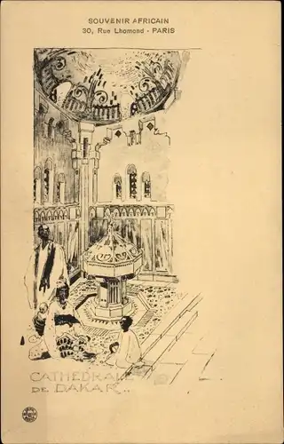 Künstler Ak Dakar Senegal, Cathedrale du Souvenir Africain