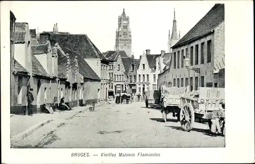 Ak Bruges Westflandern, Vieilles Maisons Flamandes, Anwohner