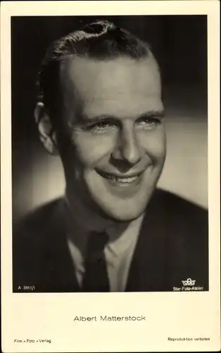 Ak Schauspieler Albert Matterstock, Portrait