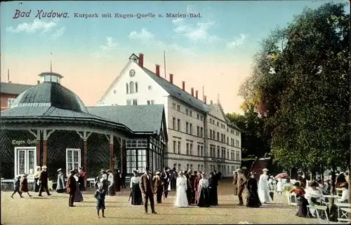 Ak Kudowa Zdrój Bad Kudowa Schlesien, Kurpark mit Eugen-Quelle, Marienbad