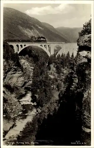 Ak Verma Norwegen, Kylling bro, Eisenbahnbrücke