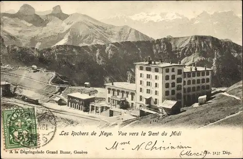 Ak Veytaux Kanton Waadt, Rochers de Naye, Vue vers la Dent du Midi