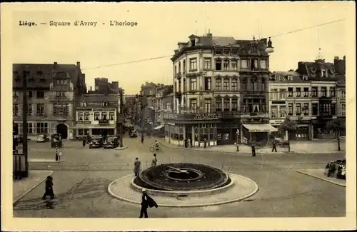 Ak Liège Lüttich Wallonien, Square d'Avroy, L'horloge