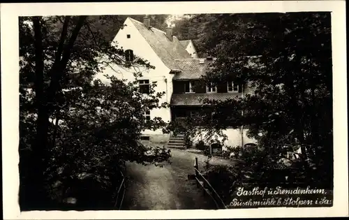 Ak Buschmühle Stolpen Sachsen, Gasthof und Fremdenheim