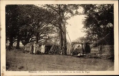 Ak Bamako Mali, Campement de bateliers sur les bords du Niger