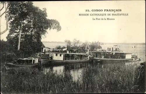 Ak Brazzaville Franz. Kongo, Le Port de la Mission