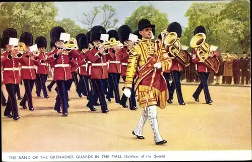 Ak London City England, The Band of the Grenadier Guards in the Mall, Soldiers of the Queen