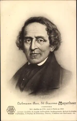 Ak Komponist Giacomo Meyerbeer, Portrait