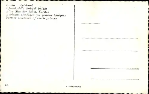 Ak Praha Prag Tschechien, Vyschrad Byvale sidlo ceskych knizat