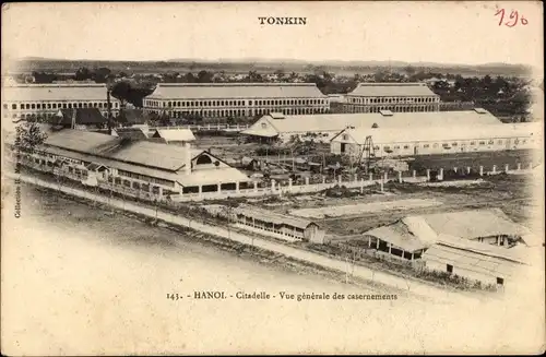Ak Hanoi Tonkin Vietnam, Citadelle, Vue generale des Casernements