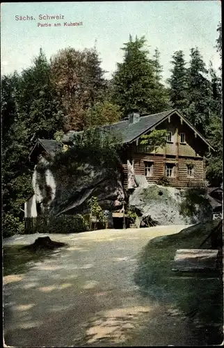 Ak Ostrau Bad Schandau Sächsische Schweiz, Kuhstall